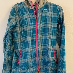 Nike Zip Up Blue and Pink Windbreaker
